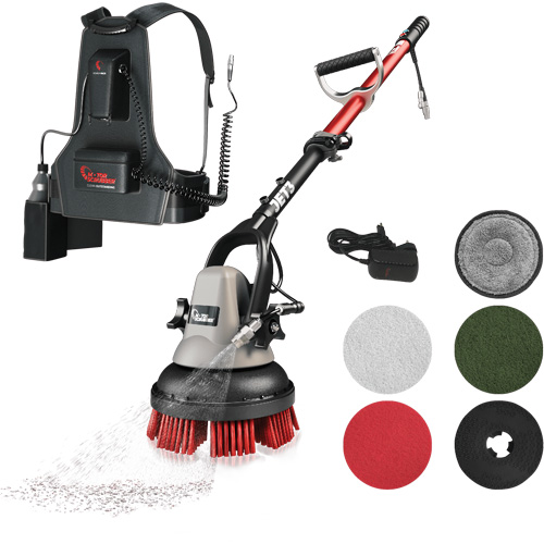 Portable Handheld Scrubber MSJET with Backpack, Polisher/Scrubber Planification Entrepots Molloy