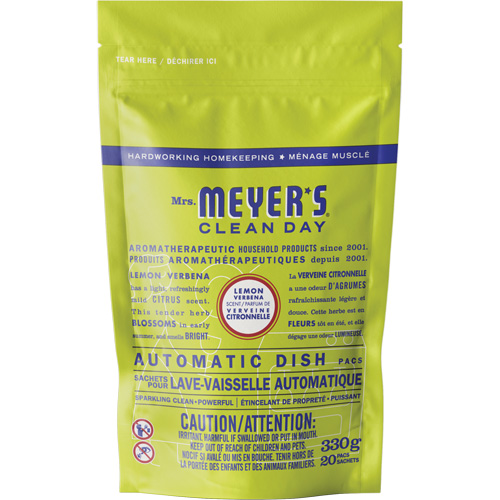 Sachets de d&eacute;tergent pour lave-vaisselle automatique Mrs. Meyer's Clean Day, Capsules, 330 g, Verveine citronnelle Planification Entrepots Molloy
