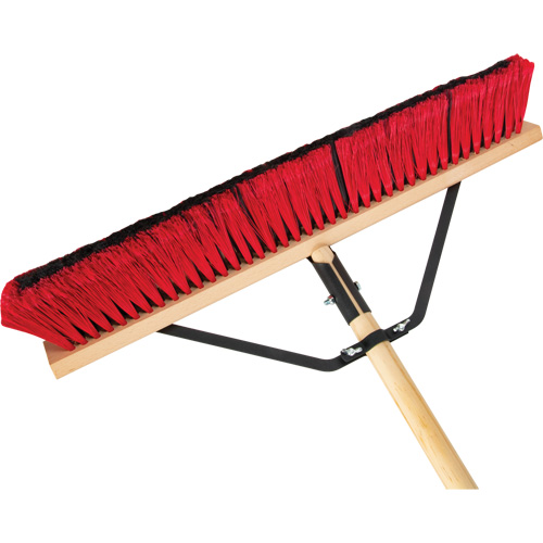 Balai-brosse &agrave; manche renforc&eacute;, 24", Moyen, Soies PVC Planification Entrepots Molloy