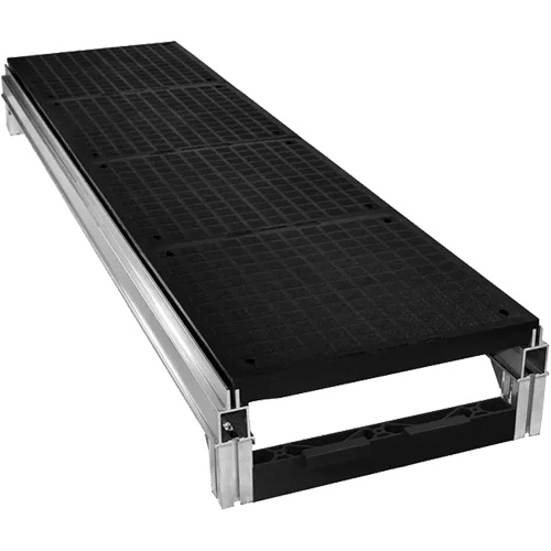 Trousse de plateforme de travail modulaire en aluminium lisse FOUNDATION, 18" la x 72" pr, Capacit&eacute; de 400 lb, Enti&egrave;rement soud&eacute; Planification Entrepots Molloy