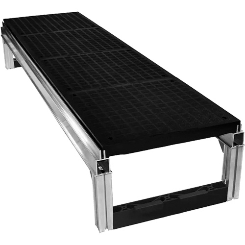 Trousse de plateforme de travail modulaire en aluminium lisse FOUNDATION, 18" la x 72" pr, Capacit&eacute; de 400 lb, Enti&egrave;rement soud&eacute; Planification Entrepots Molloy