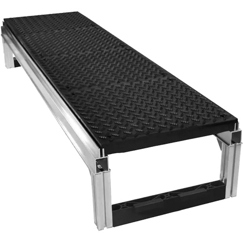 FOUNDATION Diamond-Plate Traction Modular Aluminum Work Platform Kit, 18" W x 72" D, 400 lbs. Capacity, All-Welded Planification Entrepots Molloy