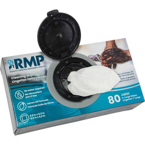 Lingettes nettoyantes extra-larges, 80 lingettes, 8" x 8" Planification Entrepots Molloy