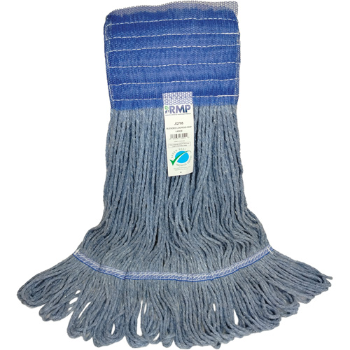 Wide-Band Mop Head, Antimicrobial/Floor Finishing/Specialty, Cotton/Rayon/Synthetic, Loop Style Planification Entrepots Molloy