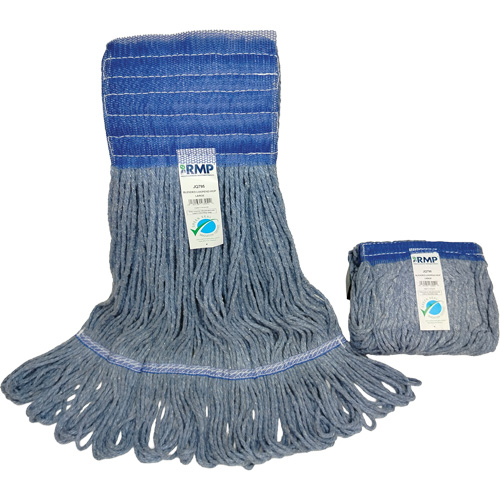 Wide-Band Mop Head, Antimicrobial/Floor Finishing/Specialty, Cotton/Rayon/Synthetic, Loop Style Planification Entrepots Molloy