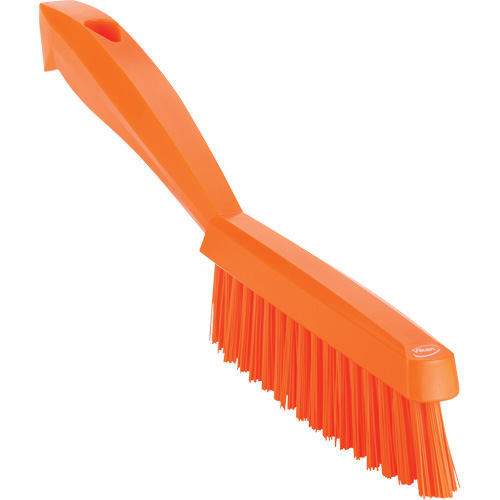 Narrow Hand Brush with Short Handle, Extra Stiff Bristles, 11-4/5" Long, Orange Planification Entrepots Molloy