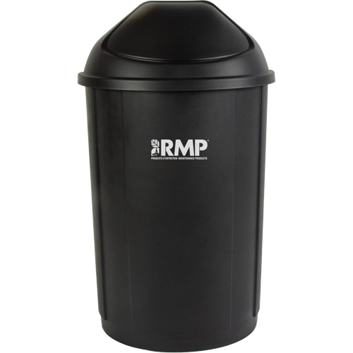 Bac &agrave; d&eacute;chets demi-rond avec couvercle, Poly&eacute;thyl&egrave;ne, 21 gal. US Planification Entrepots Molloy
