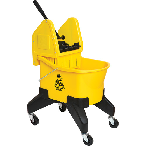 Seau & essoreuse pour vadrouille Grizzly, Pression lat&eacute;rale, 8 gal. US (32 pintes), Jaune Planification Entrepots Molloy
