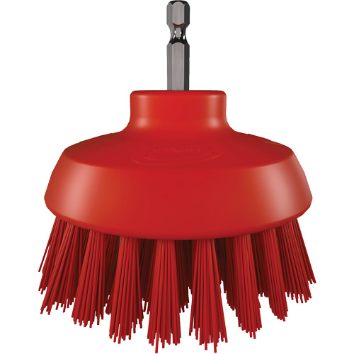 Brosse ronde HyDrive pour perceuse, Soies Tr&egrave;s ferme, Longueur de 3-1/10", Rouge Planification Entrepots Molloy