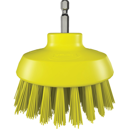 Brosse ronde HyDrive pour perceuse, Soies Tr&egrave;s ferme, Longueur de 3-1/10", Jaune Planification Entrepots Molloy