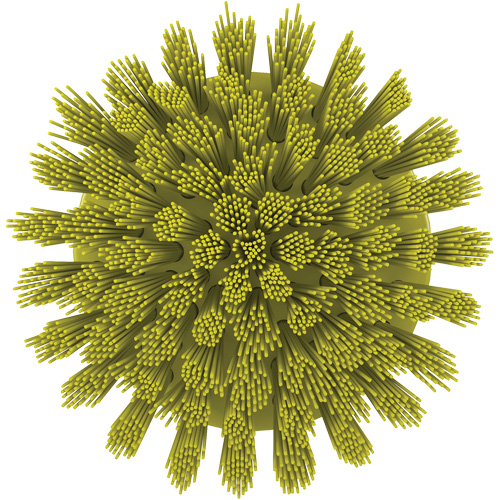 Brosse ronde HyDrive pour perceuse, Soies Tr&egrave;s ferme, Longueur de 3-1/10", Jaune Planification Entrepots Molloy