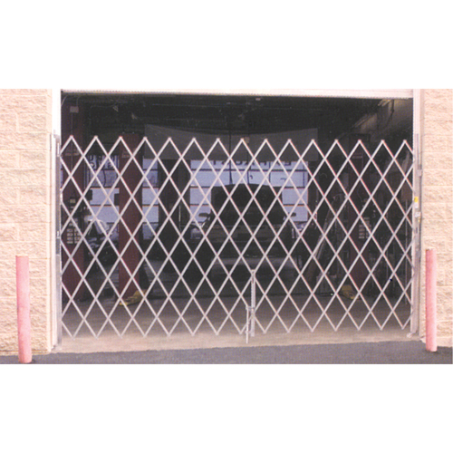 Galvanized Folding Security Gates, Fixed Single Folding, 4' L x 6' H Expanded Planification Entrepots Molloy