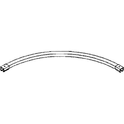 Rail de roulement courb&eacute; sur 90° avec &eacute;clisses pour murs-rideaux, 3' lo Planification Entrepots Molloy
