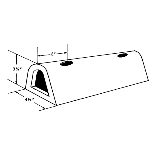 Extruded Rubber Dock Fenders, Rubber, 4-1/2" W x 12" L x 3-3/4" D Planification Entrepots Molloy