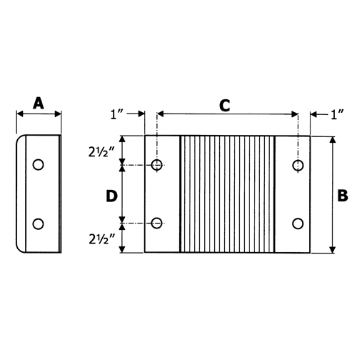 Butoirs de quai lamell&eacute;s, Horizontal, Caoutchouc, 14" la x 6" p x 12" h Planification Entrepots Molloy