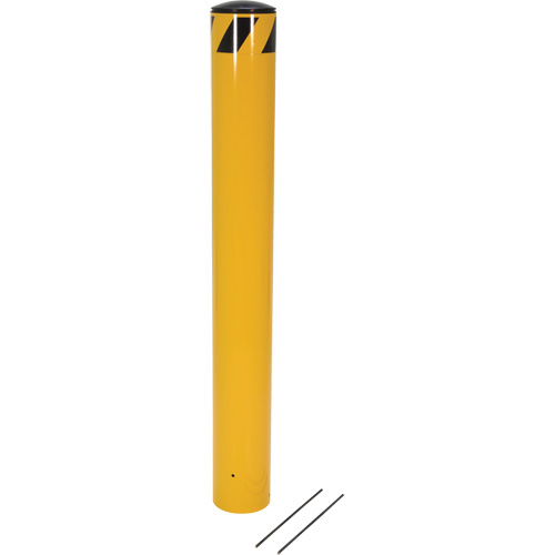 Pour-In-Place Bollards, Steel, 48-1/2" H x 5-9/16" W, Yellow Planification Entrepots Molloy