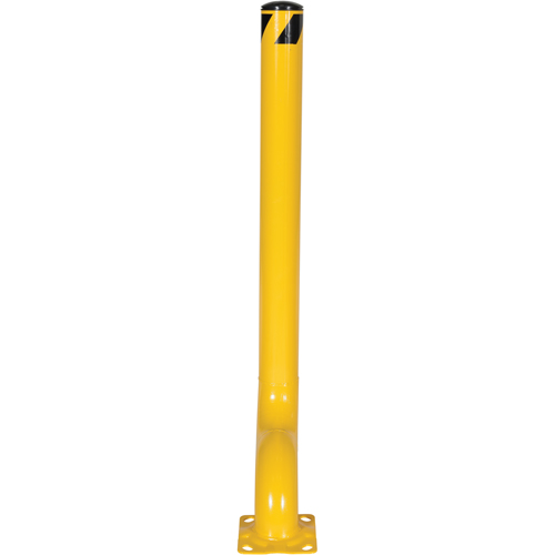Offset Bollard, Steel, 54" H x 4-1/2" W, Yellow Planification Entrepots Molloy