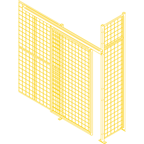 Wire Mesh Partition Components - Sliding Doors, 4' W x 8' H Planification Entrepots Molloy