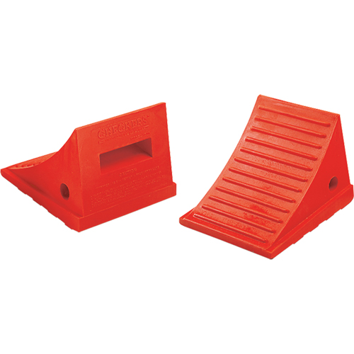 Cales-roue pour usage g&eacute;n&eacute;ral, Polyur&eacute;thane, Orange, 7-1/2" la x 8-1/2" p x 6-1/4" h Planification Entrepots Molloy