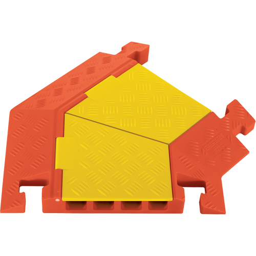 Protecteurs de c&acirc;bles robustes &agrave; 5 canaux Linebacker, virage &agrave; droite Planification Entrepots Molloy