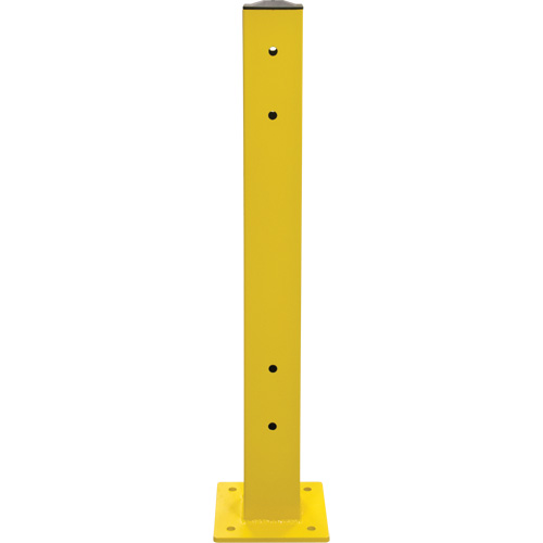 Poteau double pour barri&egrave;re de s&eacute;curit&eacute;, Acier, 5" lo x 44" h, Jaune s&eacute;curit&eacute; OSHA Planification Entrepots Molloy