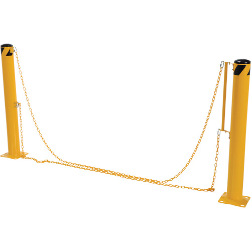 Syst&egrave;me de bornes de protection et chaînes pour quai, Acier, 42" h x 6-5/8" la, Jaune Planification Entrepots Molloy