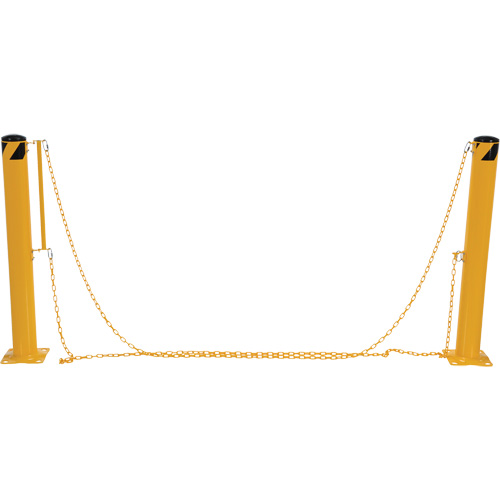 Syst&egrave;me de bornes de protection et chaînes pour quai, Acier, 42" h x 6-5/8" la, Jaune Planification Entrepots Molloy