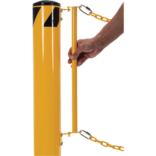 Syst&egrave;me de bornes de protection et chaînes pour quai, Acier, 42" h x 6-5/8" la, Jaune Planification Entrepots Molloy