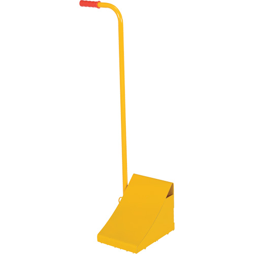 Ergo Handle Wheel Chock, Steel, Yellow, 8" W x 10-3/4" D x 9-1/8" H Planification Entrepots Molloy