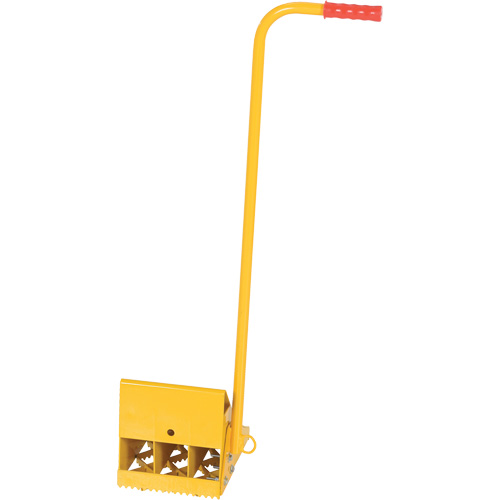 Ergo Handle Wheel Chock, Steel, Yellow, 8" W x 10-3/4" D x 9-1/8" H Planification Entrepots Molloy