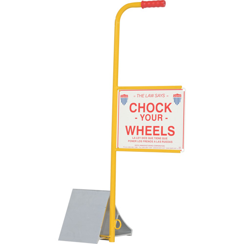 Wheel Chock with Handle & Sign, 7" W x 11-7/8" D x 7-11/16" H Planification Entrepots Molloy