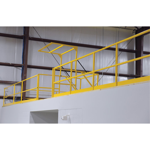 Barri&egrave;re de s&eacute;curit&eacute; pour mezzanine, 68-1/2" lo x 42" ha, 80-1/16" &eacute;lev&eacute;e, Jaune Planification Entrepots Molloy