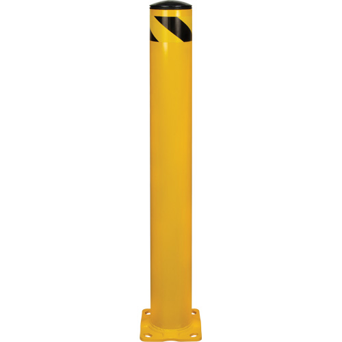 Safety Bollard, Steel, 42" H x 5-1/2" W, Yellow Planification Entrepots Molloy