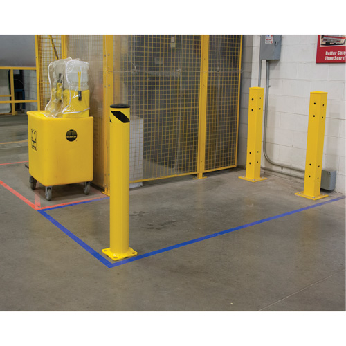Safety Bollard, Steel, 42" H x 5-1/2" W, Yellow Planification Entrepots Molloy