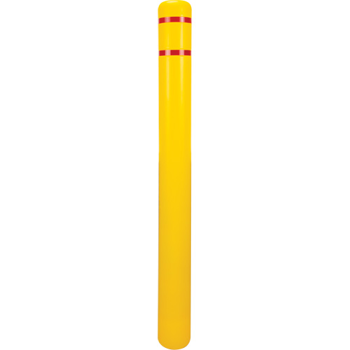 Capuchon en poly&eacute;thyl&egrave;ne pour borne de protection, 4-1/2" dia. x 52" l, Rouge/Jaune Planification Entrepots Molloy