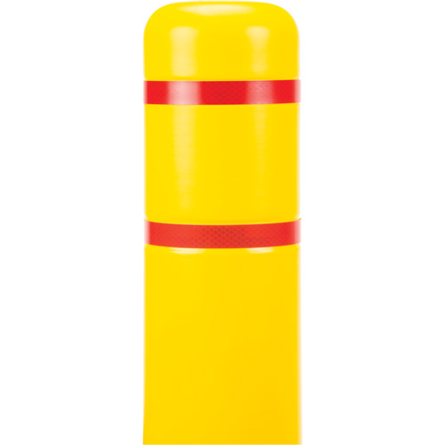 Capuchon en poly&eacute;thyl&egrave;ne pour borne de protection, 4-1/2" dia. x 52" l, Rouge/Jaune Planification Entrepots Molloy