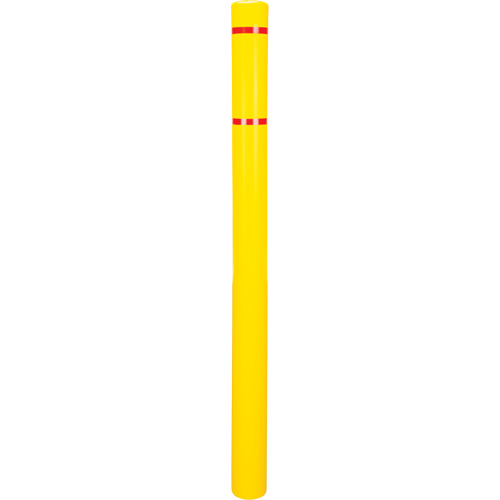 Polyethylene Bollard Cover, 4-1/2" Dia. x 64" L, Red/Yellow Planification Entrepots Molloy