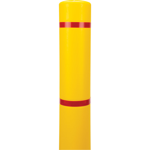 Polyethylene Bollard Cover, 4-1/2" Dia. x 64" L, Red/Yellow Planification Entrepots Molloy