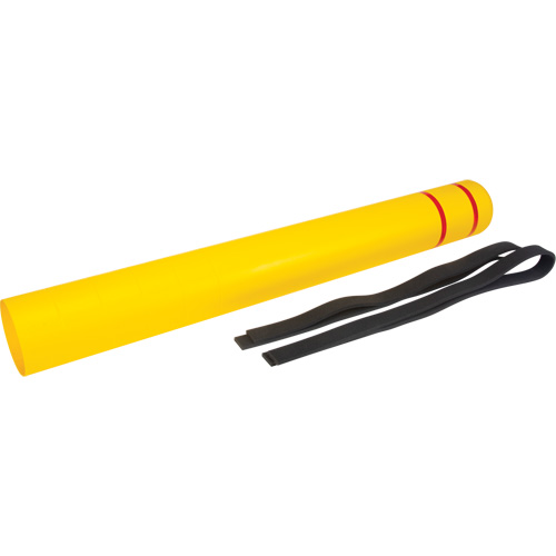 Capuchon en poly&eacute;thyl&egrave;ne pour borne de protection, 6-5/8" dia. x 60" l, Rouge/Jaune Planification Entrepots Molloy