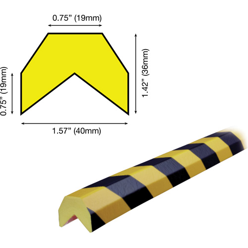 Butoir de protection de coin mod&egrave;le AA 5M Planification Entrepots Molloy
