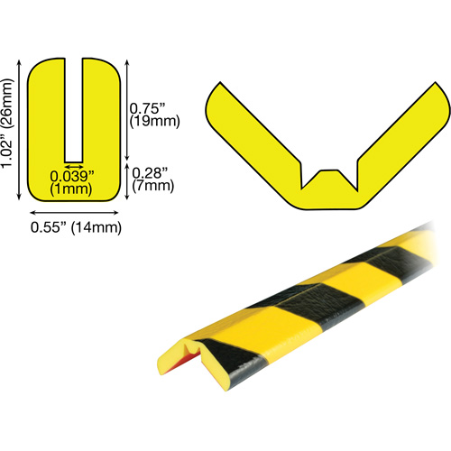 Butoir de protection de rebords mod&egrave;le W 5M, Longueur 16,42' (5 m) Planification Entrepots Molloy