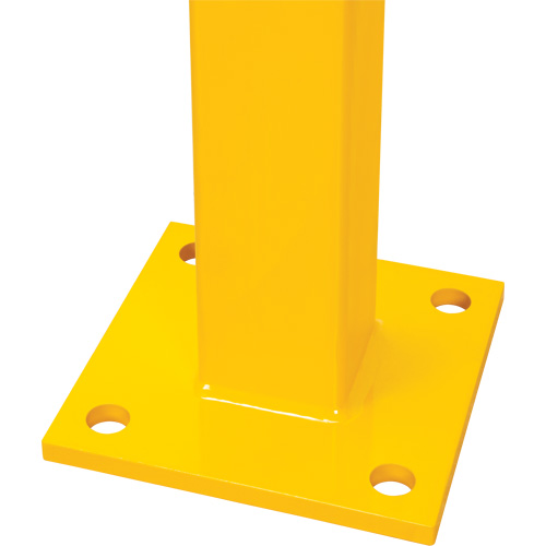 Corner Post for Light-Duty Guard Rails, Steel, 42" H, Safety Yellow Planification Entrepots Molloy