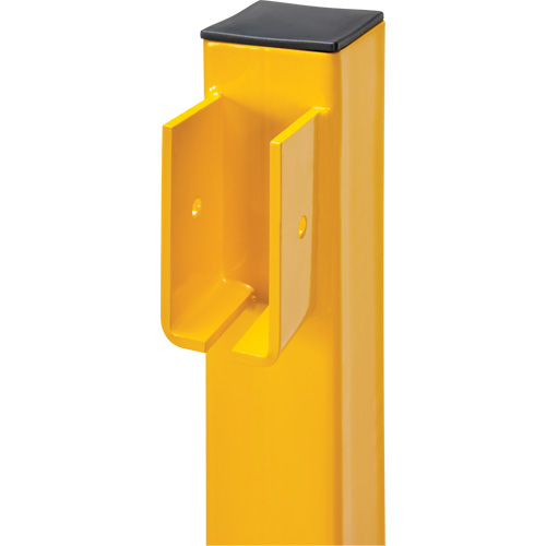 Poteau d'extr&eacute;mit&eacute; pour garde-corps l&eacute;gers, Acier, 42" h, Jaune s&eacute;curit&eacute; OSHA Planification Entrepots Molloy