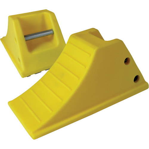 40 Ton Large Equipment Wheel Chock with Grip Pads, Urethane, Yellow Planification Entrepots Molloy
