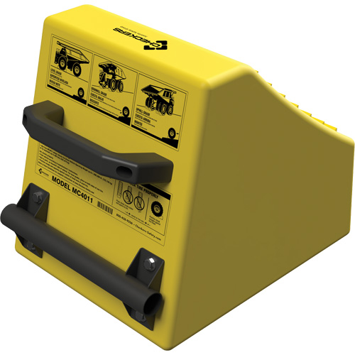 Checkers Safety Heavy-Duty Ultra Class Mining Wheel Chock, HDPE, Yellow, 14-1/2" W x 17-1/2" D x 16" H Planification Entrepots Molloy