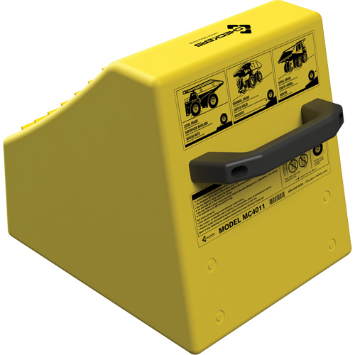 Checkers Safety Heavy-Duty Ultra Class Mining Wheel Chock without Bracket, HDPE, Yellow, 14-1/2" W x 17-1/2" D x 16" H Planification Entrepots Molloy