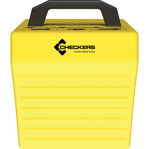 Checkers Safety Heavy-Duty Ultra Class Mining Wheel Chock without Bracket, HDPE, Yellow, 14-1/2" W x 17-1/2" D x 16" H Planification Entrepots Molloy