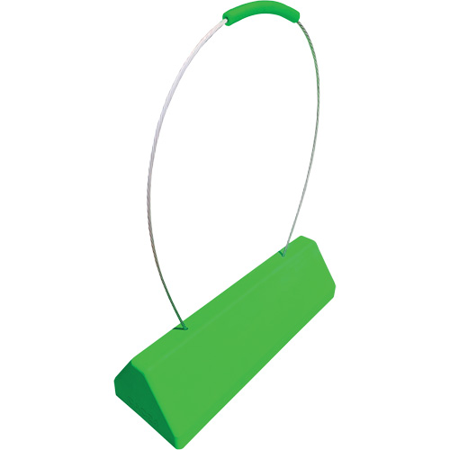 Checkers Safety SafeRay  Aircraft Wheel Chock with Ergonomic Cable Handle, Urethane, Fluorescent Green, 24" W x 8" D x 6" H Planification Entrepots Molloy