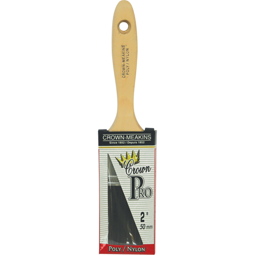 Straight Pro Paint Brush, Poly/Nylon, Wood Handle, 2" Width Planification Entrepots Molloy