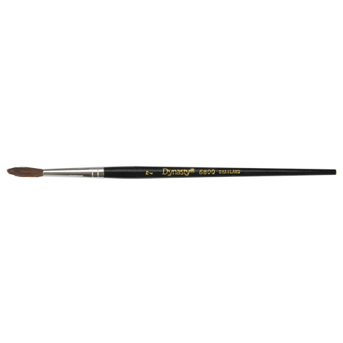 Pinceau pointu &agrave; soies noires pour artiste, Largeur de la brosse de 4 mm, Soie de chameau, Manche &agrave; Bois Planification Entrepots Molloy